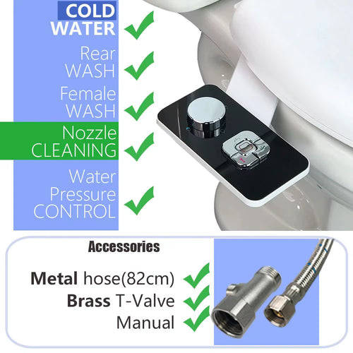 Bidet  Toilet Bidet Attachment for Toilets Seat Japanese Cover Non Electric Slim Shattaf Badette
