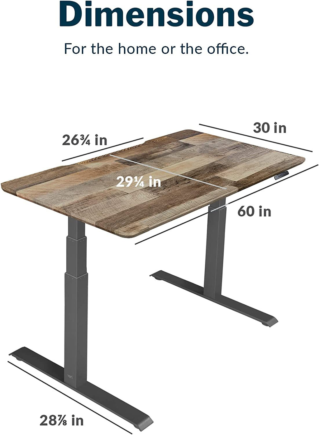Classic Electric Standing Desk - desk Height Adjustable Sit/Stand Desk - Dual Motor with Memory Presets, Stable T-Style Legs - Gaming or Home Office Workstation - 60”X30”, Reclaimed Wood